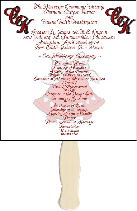 Front Of Square Wedding Fan